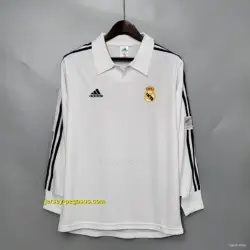 Retro Long Sleeve Real Madrid Home Champion league Jersey (No Sponsor)