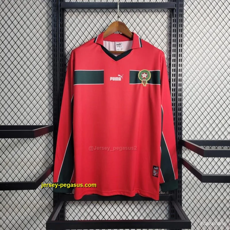 Retro Long-sleeved 1998 Morocco Third Red Jersey Retro Long-sleeved 1998 Morocco Third Red Jersey
