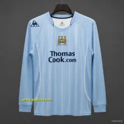 Retro Manchester City Home Long Sleeve Soccer Jersey