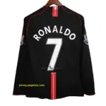 Retro Manchester United Away Black Long Sleeve Jersey