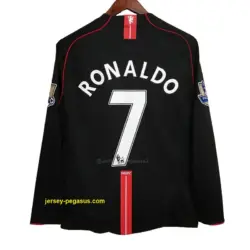 Retro Manchester United Away Black Long Sleeve Jersey