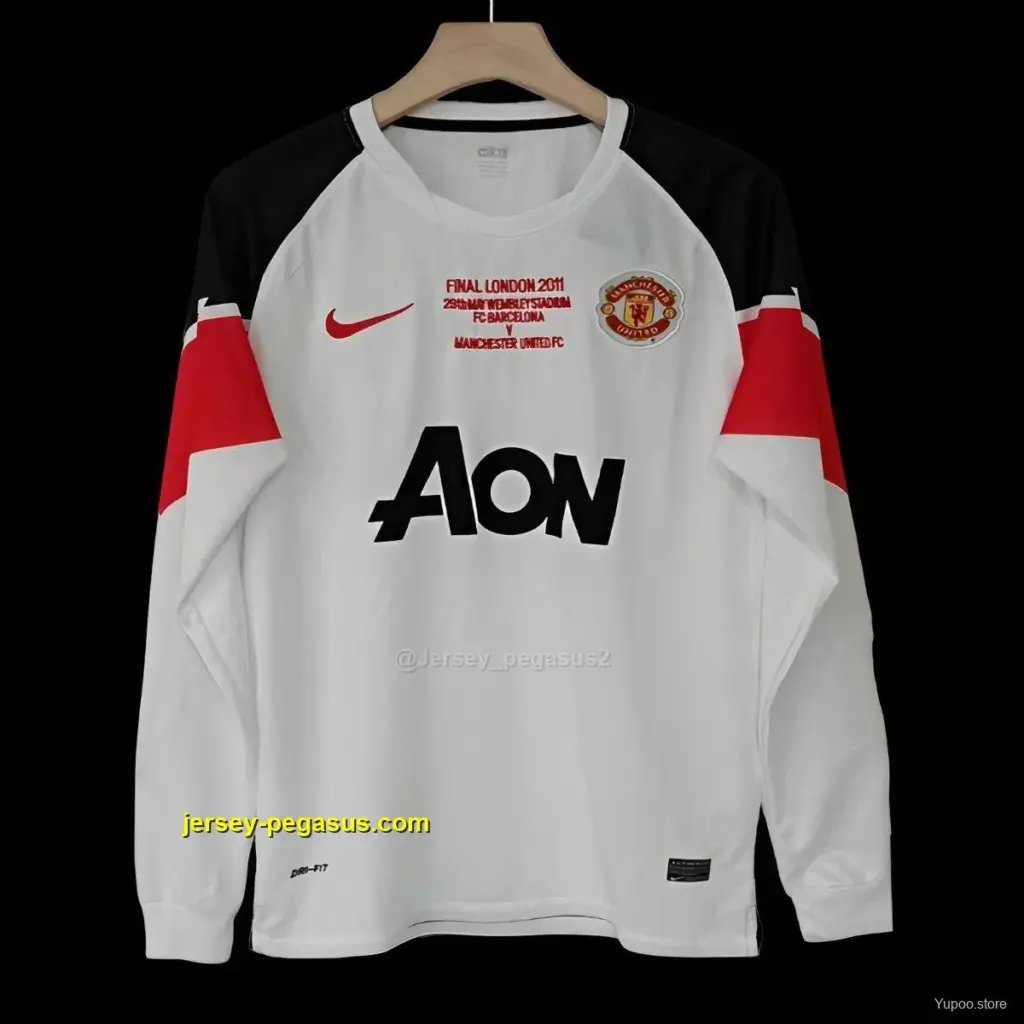 Retro Manchester United Away Long Sleeve Champion League Jersey