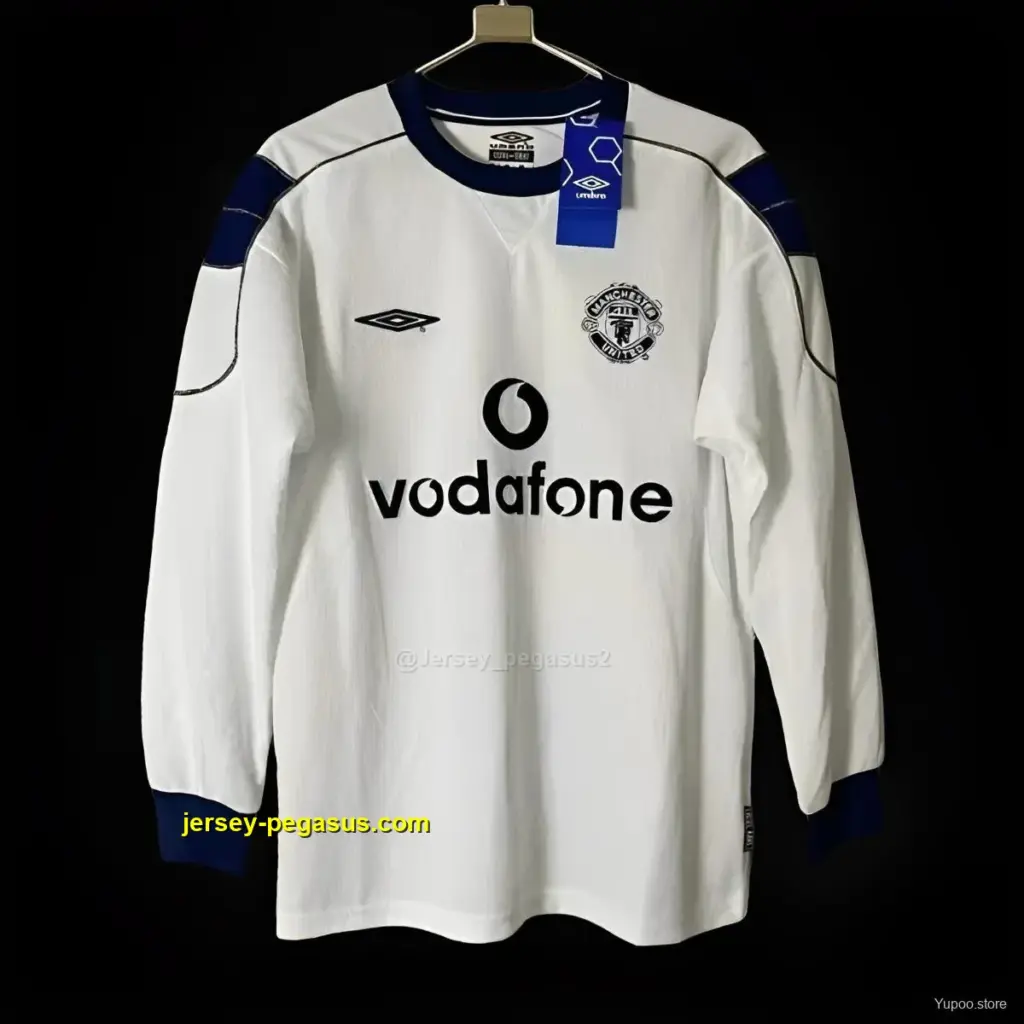 Retro Manchester United Away Long Sleeve White Jersey