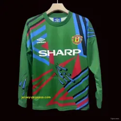 Retro Manchester United Green Goalkeeper Long Sleeve Jersey