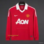 Retro Manchester United Home Long Sleeve Jersey