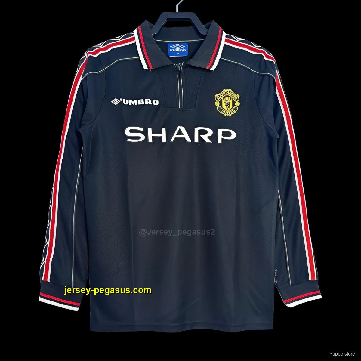 Retro Manchester United Long Sleeve Goalkeeper Navy Jersey Retro Manchester United Long Sleeve Goalkeeper Navy Jersey