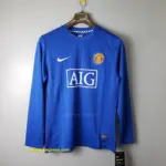 Retro Manchester United Third Blue long sleeve Soccer Jersey