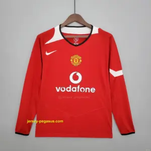 Retro Manchester United long sleeve home Soccer Jersey