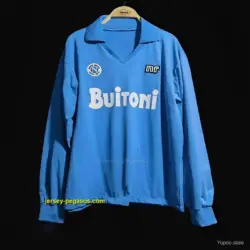 Retro Napoli Home Long Sleeve Soccer Jersey