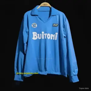 Retro Napoli Home Long Sleeve Soccer Jersey