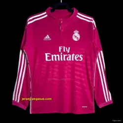 Retro Real Madrid Away Pink Long Sleeve Jersey