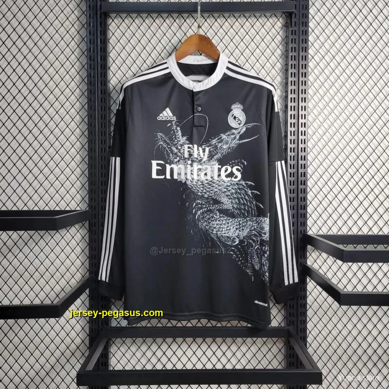 Retro Real Madrid Third Black Dragon Long Jersey Retro Real Madrid Third Black Dragon Long Jersey