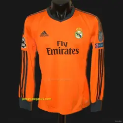 Retro Real Madrid Third Orange Long Sleeve Jersey Worn By Ronaldo