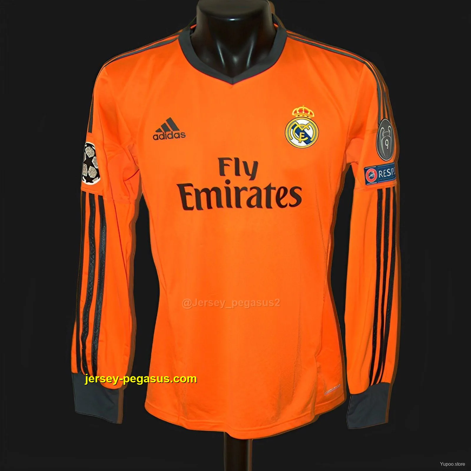 Retro Real Madrid Third Orange Long Sleeve Jersey Worn By Ronaldo Retro Real Madrid Third Orange Long Sleeve Jersey Worn By Ronaldo