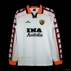 Retro Roma Away White Long Sleeve Jersey