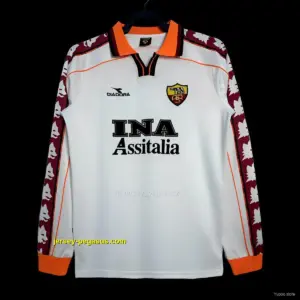 Retro Roma Away White Long Sleeve Jersey