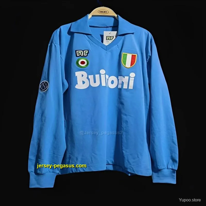 Retro SSC Napoli Home Long Sleeve Jersey Retro SSC Napoli Home Long Sleeve Jersey