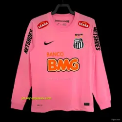 Retro Santos Away Pink Long Sleeve Jersey