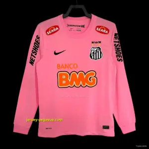 Retro Santos Away Pink Long Sleeve Jersey