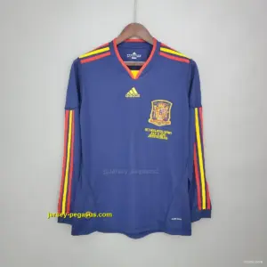 Retro long sleeve Spain 2010 away Soccer Jersey