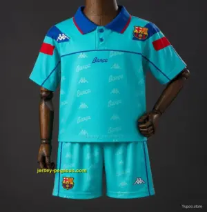 Kids Barcelona Away Retro Kit Jersey