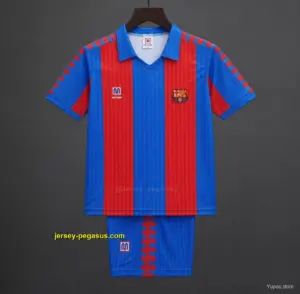 Retro 19 Kids FC Barcelona Blue & Red Stripe Home Jersey