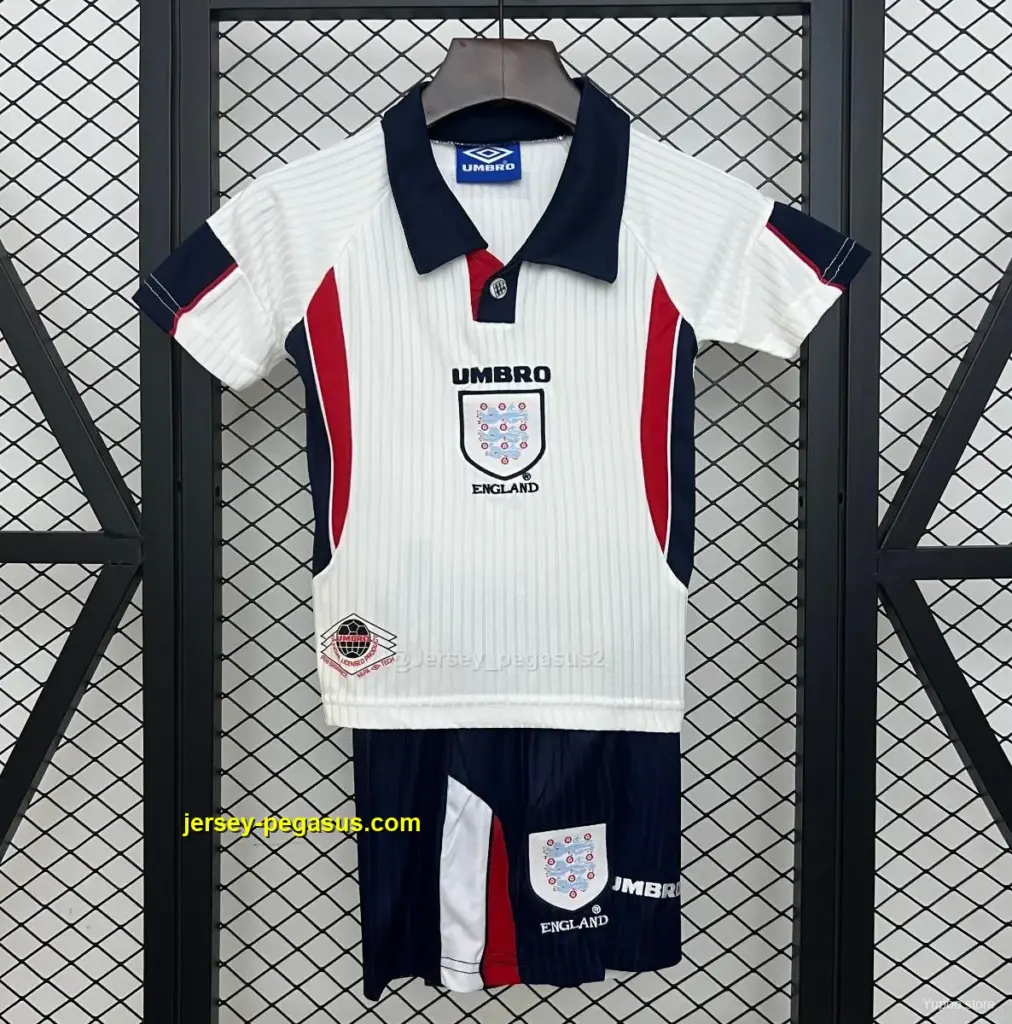 Retro 1998 Kids England Home Jersey