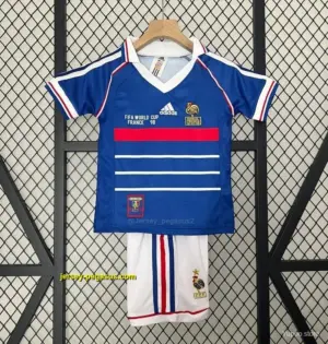 Retro 1998 Kids France Home Jersey