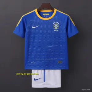 Retro 20 Kids Brazil Blue & White Away Jersey