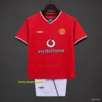 Retro 20 Kids Manchester United Red Home Jersey