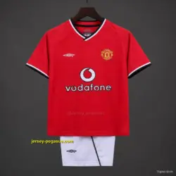 Retro 20 Kids Manchester United Red Home Jersey