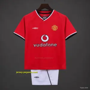 Retro 20 Kids Manchester United Red Home Jersey