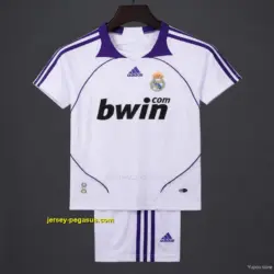 Retro 20 Kids Real Madrid White & Purple Home Jersey
