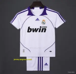 Retro 20 Kids Real Madrid White & Purple Home Jersey