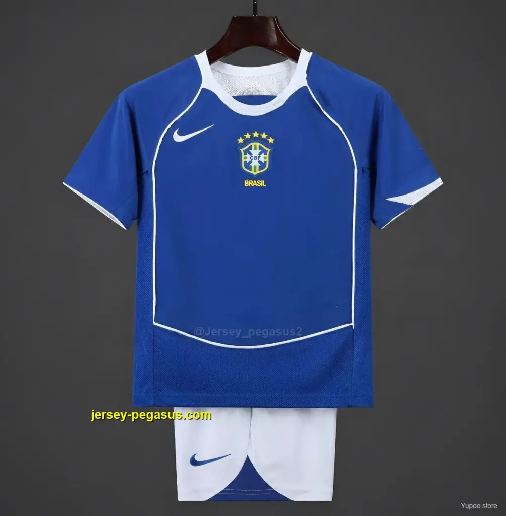 Retro 2004 Kids Brazil Away Jersey