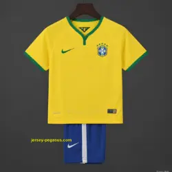 Retro 2014 Kids Brazil Home Jersey