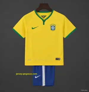 Retro 2014 Kids Brazil Home Jersey