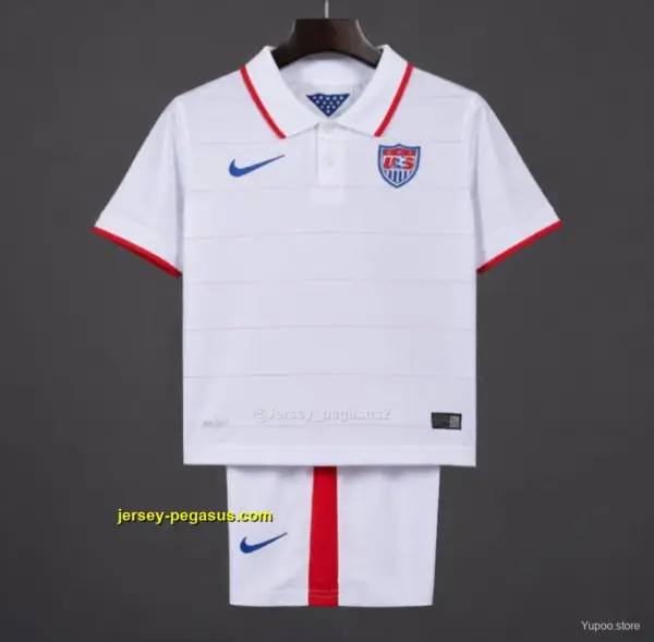 Retro 2014 Kids USA White Home Jersey Retro 2014 Kids USA White Home Jersey