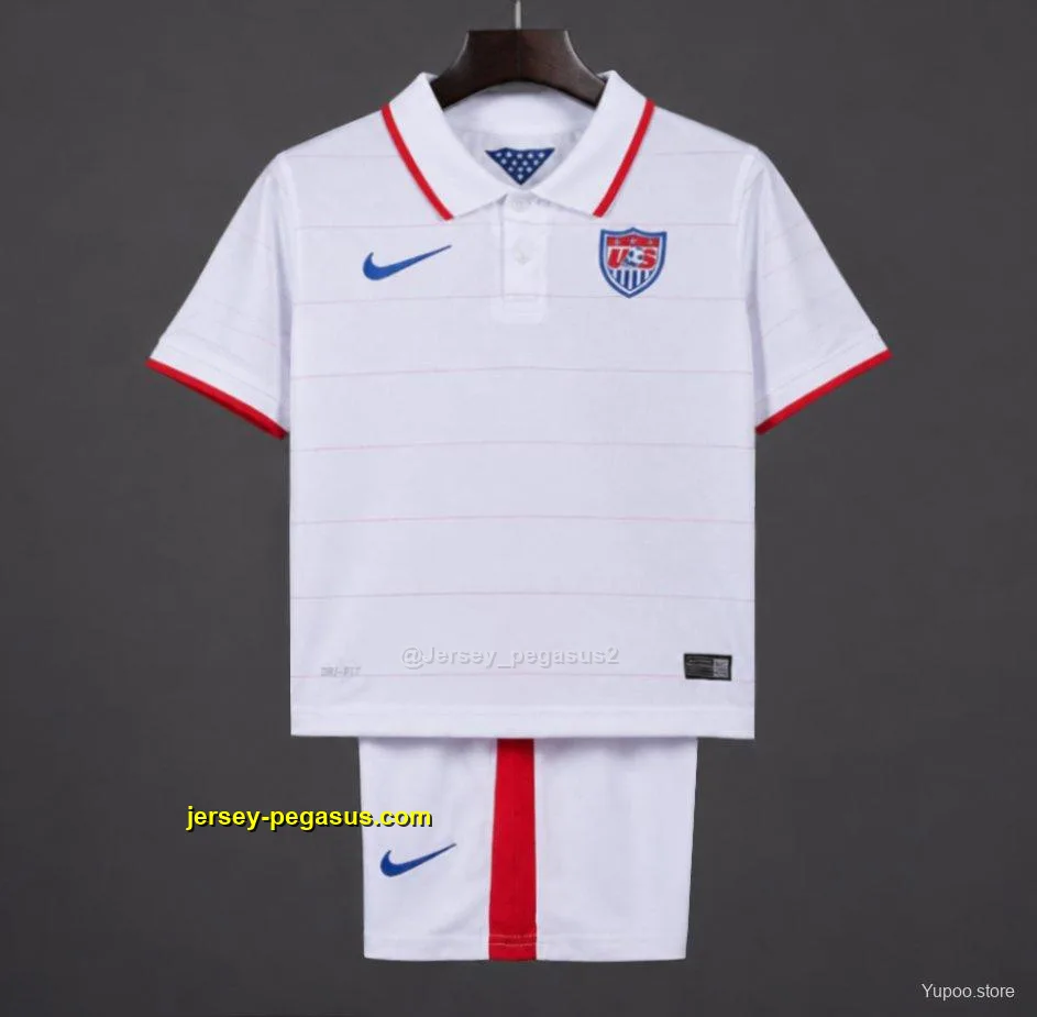 Retro 2014 Kids USA White Home Jersey Retro 2014 Kids USA White Home Jersey