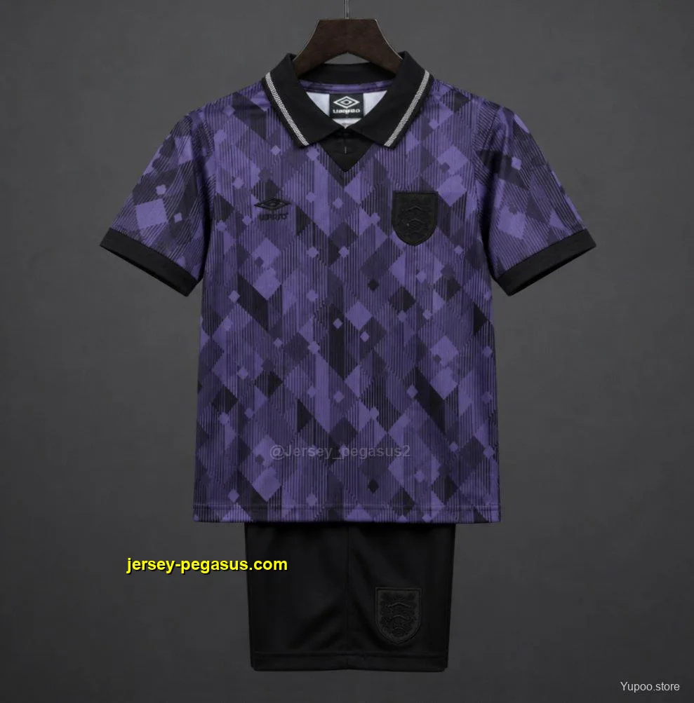 Retro Kids 1990 England Black Jersey Retro Kids 1990 England Black Jersey