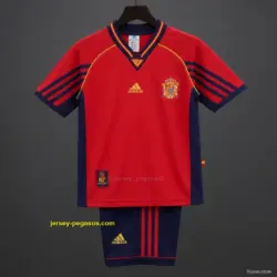 Retro Kids 1998 Spain Home Jersey