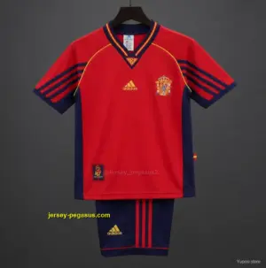 Retro Kids 1998 Spain Home Jersey