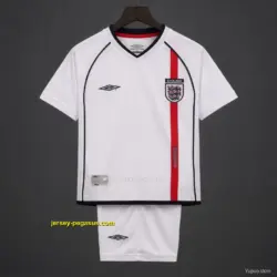 Retro Kids 2002 England Home Jersey
