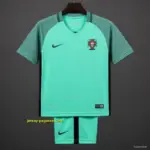 Retro Kids 2016 Portugal Away Green Jersey
