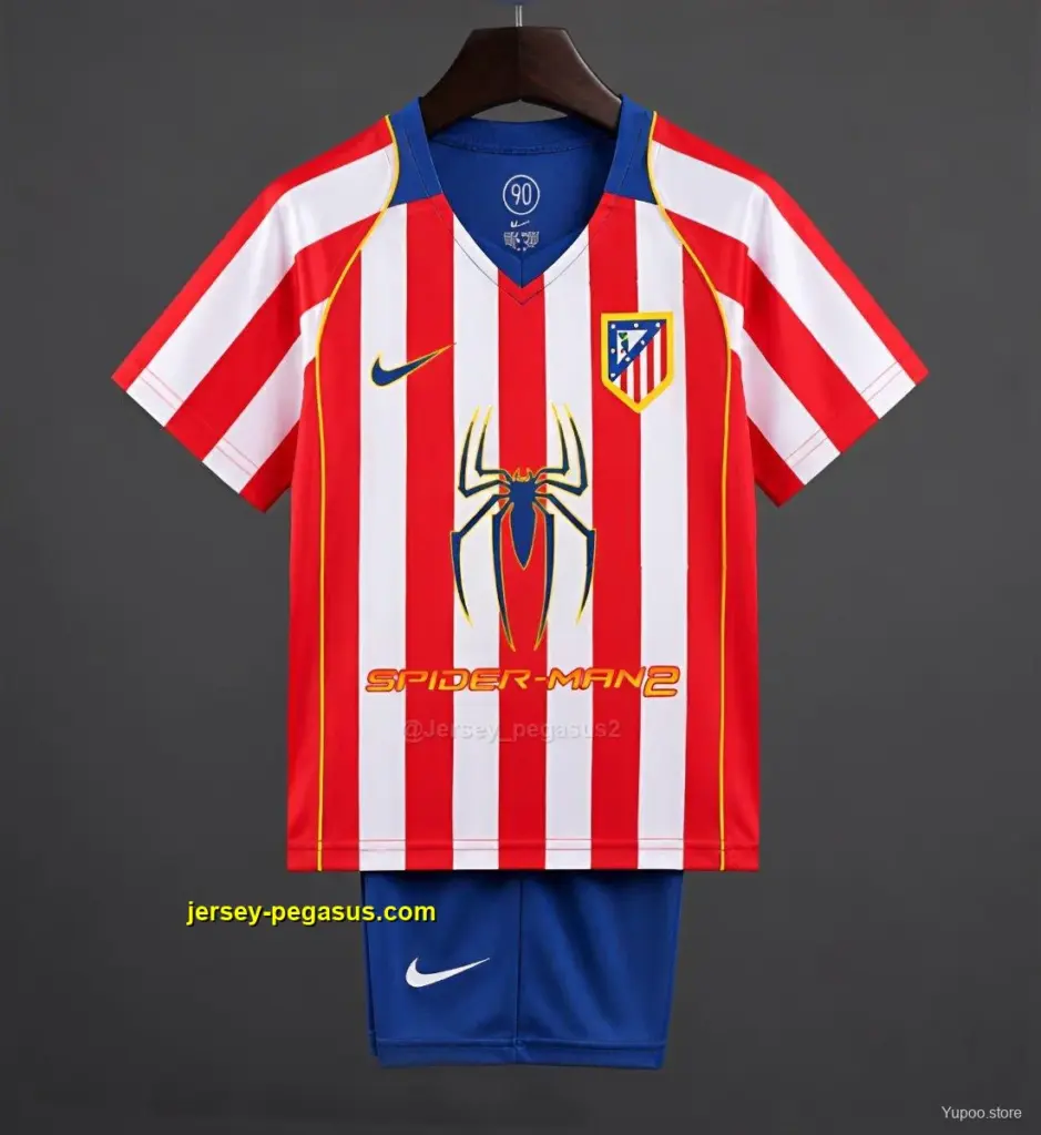 Retro Kids Atletico Madrid Home Jersey