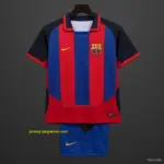 Retro Kids Barcelona Red Blue Home Jersey