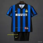 Retro Kids Inter Milan Blue & Black Stripe Home Jersey