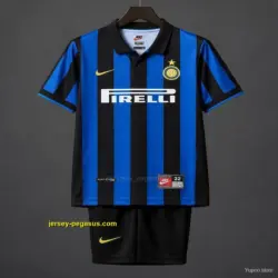 Retro Kids Inter Milan Blue & Black Stripe Home Jersey