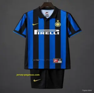 Retro Kids Inter Milan Blue & Black Stripe Home Jersey
