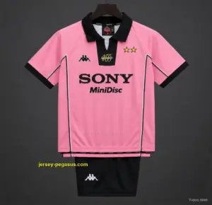 Retro Kids Juventus Pink Away Jersey